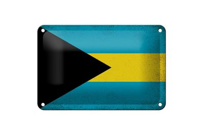 Blechschild Flagge Bahama 18x12 cm Flag of Bahamas Vintage Deko Schild