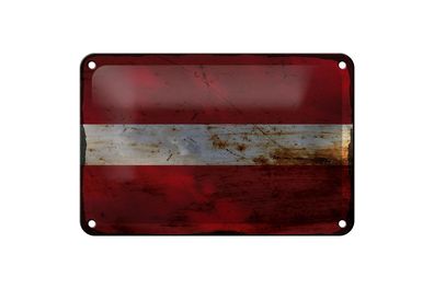 Blechschild Flagge Lettland 18x12 cm Flag of Latvia Rost Deko Schild