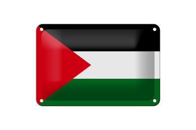 Blechschild Flagge Palästinas 18x12 cm Flag of Palestine Deko Schild