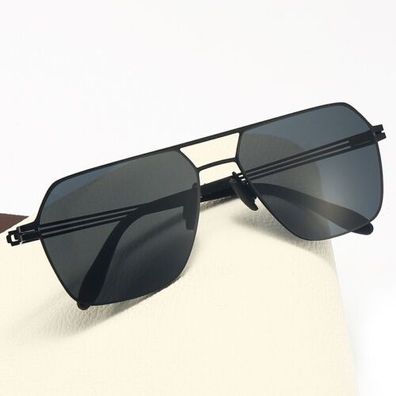 Lanon UV400-Schutz Polarisierte Sonnenbrille Leichter Edelstahlrahmen fur Herren