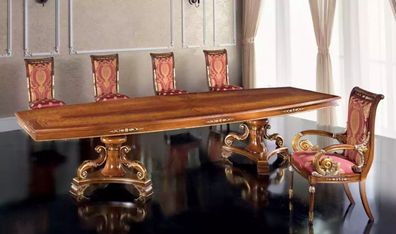 Design Luxus Tische Esszimmer Italienische Möbel Tisch Braun Esstische Neu