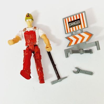 4 teilig Bewegliche Feuerwehr & Bauarbeiter Figur mit Einsatz Equipment Restposten 10