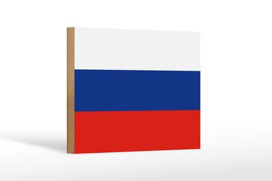 Holzschild Flagge Russlands 18x12 cm Flag of Russia Deko Schild
