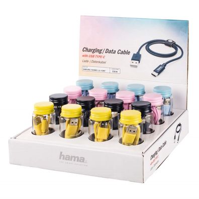 Hama 0,6m USB-C zu USB-A Schnell-Ladekabel Daten-Kabel kurz PC Handy Smartphone