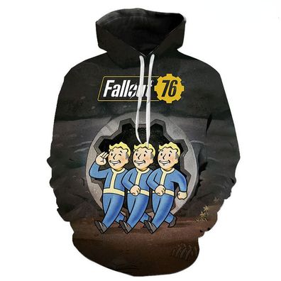 Spiel Fallout 76 Kapuzenpullover Druck Vault Dweller Hoodie Dogmeat Mutant Sweatshirt