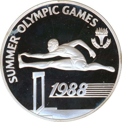 Barbados 20 Dollars 1988 PP Olympiade 1988 Seoul Hü?rdenlauf Silber*