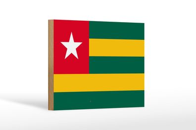Holzschild Flagge Togos 18x12 cm Flag of Togo Deko Schild