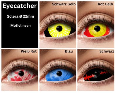 Farbige Sclera Kontaktlinsen verschiedene Motive 22mm