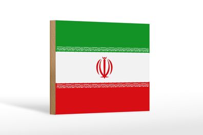 Holzschild Flagge Iran 18x12 cm Flag of iran Deko Schild