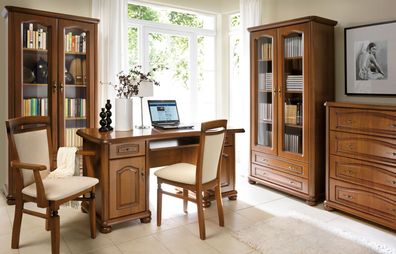 Schreibtisch Büromöbel erweiterbar klassisch in Kirsche Neu