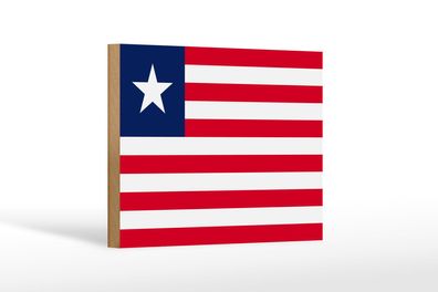 Holzschild Flagge Liberias 18x12 cm Flag of Liberia Deko Schild
