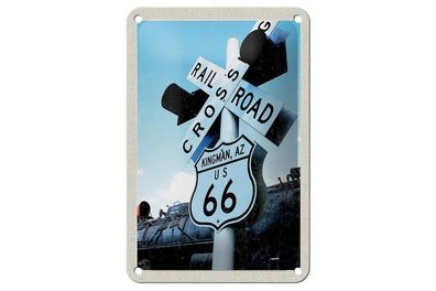 Blechschild Reise 12x18 cm Amerika Route 66 Kingman AZ Crossing Schild