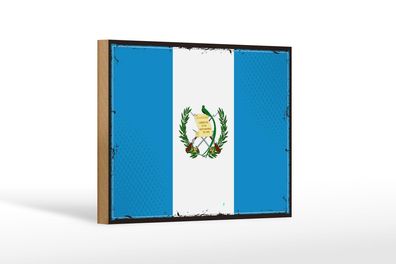 Holzschild Flagge Guatemalas 18x12 cm Retro Flag Guatemala Deko Schild