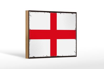 Holzschild Flagge Englands 18x12 cm Retro Flag of England Deko Schild
