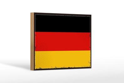 Holzschild Flagge Deutschlands 18x12 cm Retro Flag Germany Deko Schild