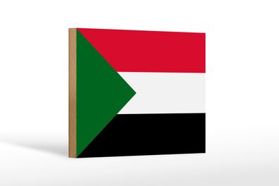 Holzschild Flagge Sudan 18x12 cm Flag of Sudan Deko Schild