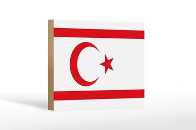 Holzschild Flagge Nordzypern 18x12 cm Flag Northern Cyprus Deko Schild