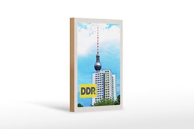 Holzschild Reise 12x18 cm Berlin Trip Fernsehturm DDR Deko Schild