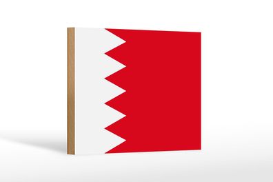 Holzschild Flagge 18x12 cm Flag Bahrain Bahrains Fahne Deko Schild
