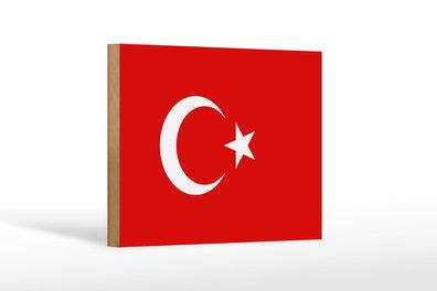 Holzschild Flagge Türkei 18x12 cm Flag of Turkey Deko Schild