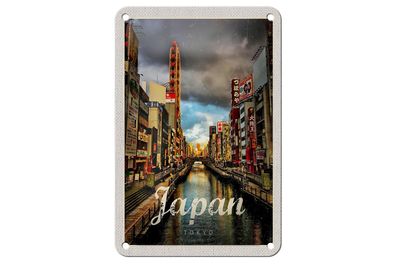 Blechschild Reise 12x18 cm Tokio Japan Asien Urlaubsziel Kultur Schild