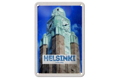 Blechschild Reise 12x18 cm Helsinki Finnland Kirche Architektur Schild