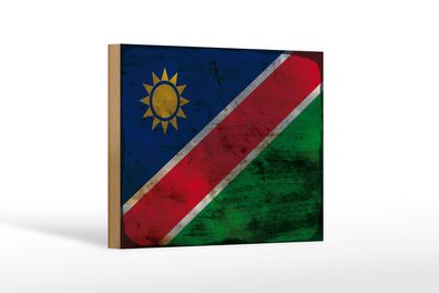 Holzschild Flagge Namibia 18x12 cm Flag of Namibia Rost Deko Schild