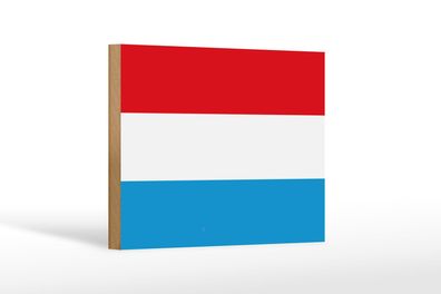 Holzschild Flagge Luxemburgs 18x12 cm Flag of Luxembourg Deko Schild