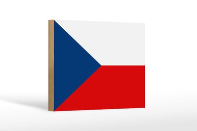 Holzschild Flagge Tschechiens 18x12 cm Flag Czech Republic Deko Schild