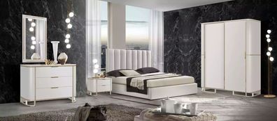Bett 2x Nachttische Kommode 6tlg. Schlafzimmer Set Design Luxus neu