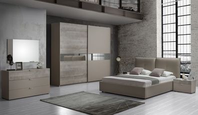 Schlafzimmer Agata modern in grau buche Set