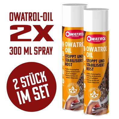 Owatrol ÖL Oil Spray 2er Bundle, Rostschutz Rostversiegelung Auto Motorrad Oldtimer