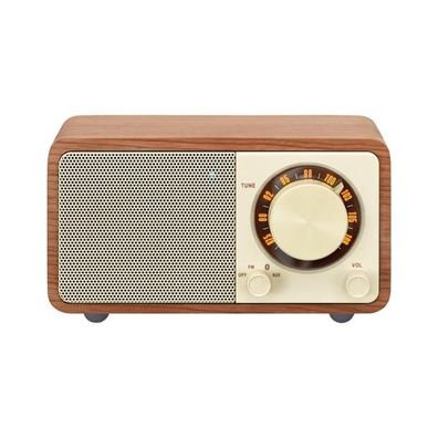 Sangean Genuine mini WR-7 walnuss tragbares Retro-Tischradio mit Bluetooth