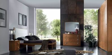 Schlafzimmer Set Bett 2x Nachttisch Kommode 6tlg Design Luxus Komplett