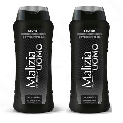 Malizia UOMO SILVER Duschgel & Shampoo Aloe Vera 2x 250ml