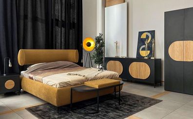 Bett Gelb Schön Design Modern Schlafzimmer Doppel Betten Elegantes Möbel Neu