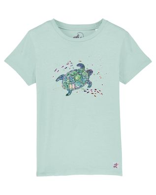 Kinder T-Shirt Biobaumwolle "Little Turtle" caribbean von Lebenskreativ