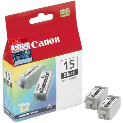 Canon Tintenpatrone BCI-15BK Doppelpack schwarz ca. 185 Seiten