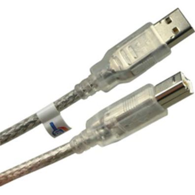 equip USB 2.0 Anschlusskabel A-Stecker/ B-Stecker 5m transp.