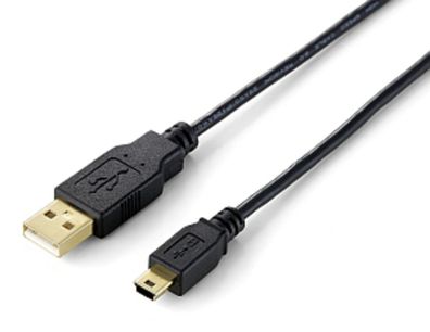 equip USB 2.0 Anschlusskabel A-Stecker/ mini 5-Pin 3m schwarz