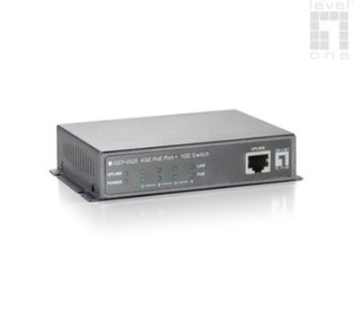 LevelOne GEP-0520 4-Port Gigabit PoE + 1-Port Uplink Switch