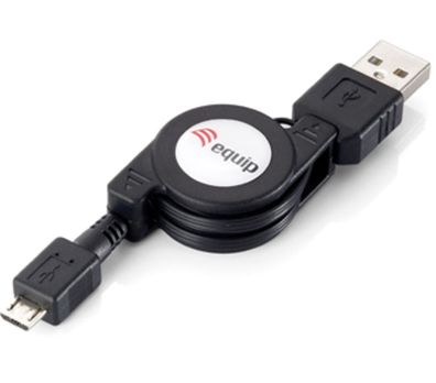 equip USB 2.0 Anschlusskabel A-Stecker/ micro-B aufrollbar