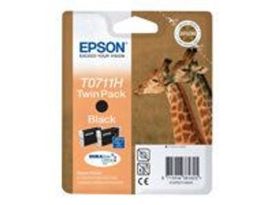 Epson Tintenpatrone T0711H Schwarz Doppelpack (2x 11,1 ml)