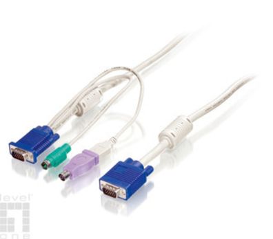 LevelOne ACC-2101 KVM Kabelsatz PS/2 + USB 1,8m