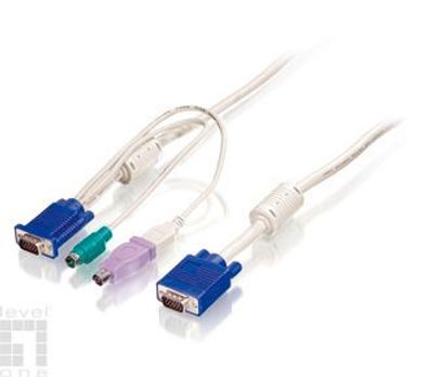LevelOne ACC-2103 KVM Kabelsatz PS/2 + USB 5,0m