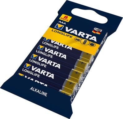 VARTA Longlife Batterie AAA LR03 Micro 8er