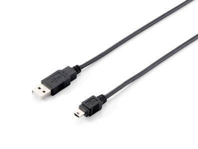 equip USB 2.0 Anschlusskabel A-Stecker/ mini USB 1,8m