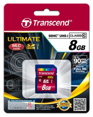 Transcend 8GB SDHC Class 10 UHS-1 600x Ultimate