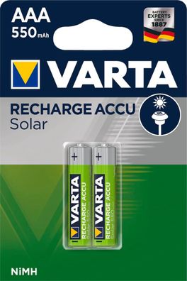 VARTA Recharge ACCU Solar AAA 550mAh Blister 2