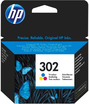 HP Tintenpatrone Nr. 302 F6U65AE 3-farbig (ca. 190 Seiten)